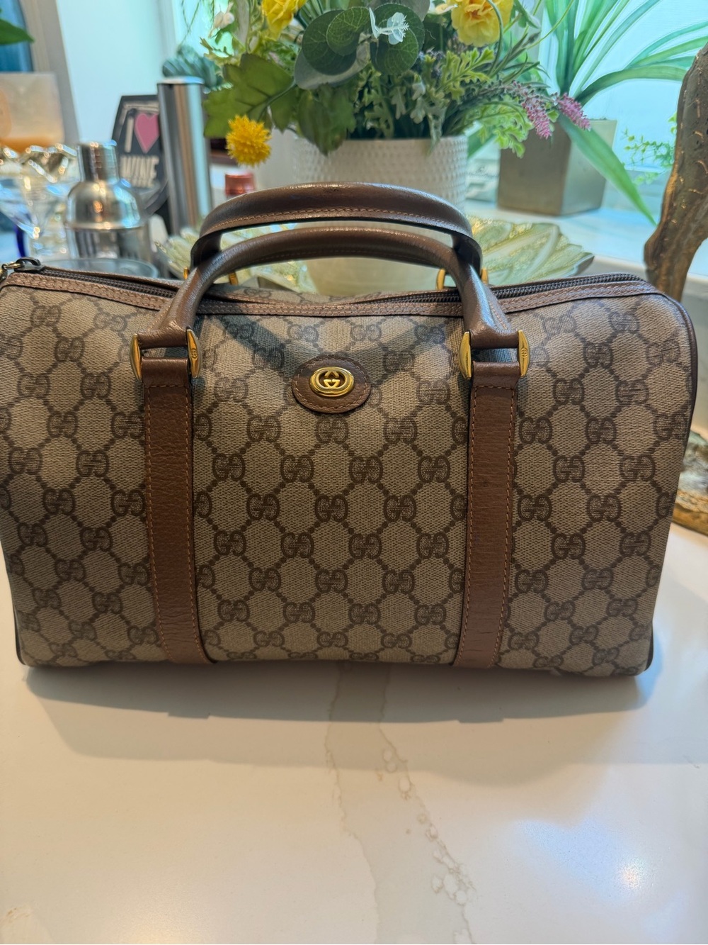 Authentic Gucci GG Canvass Boston Bag